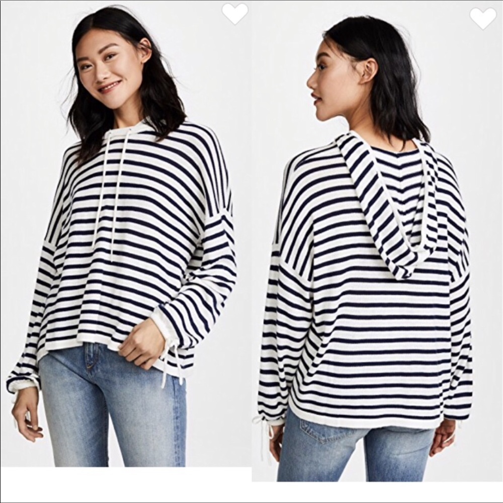 Splendid Seabound Striped hoodie Sweater Small